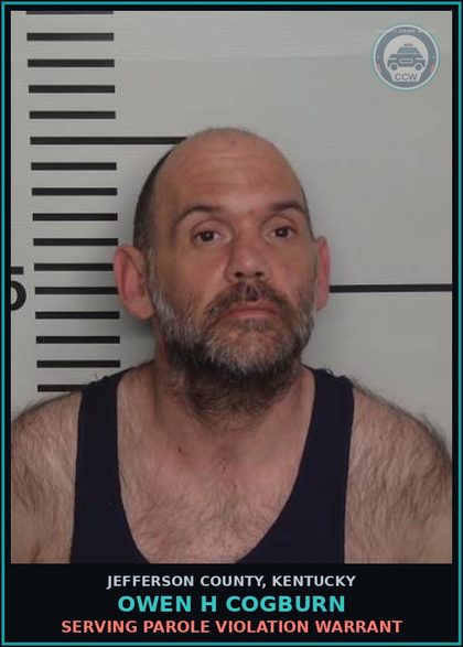 CCW arrest card for Owen H Cogburn in Jefferson County: SERVING PAROLE VIOLATION WARRANT