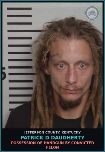 CCW arrest card for Patrick D Daugherty in Jefferson County: ESCAPE 2ND DEGREE-(IDENTIFY FACILITY)