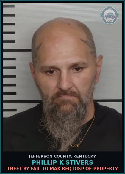 CCW arrest card for Phillip K Stivers in Jefferson County: RECEIVING STOLEN PROPERTY $1,000 < $10,000