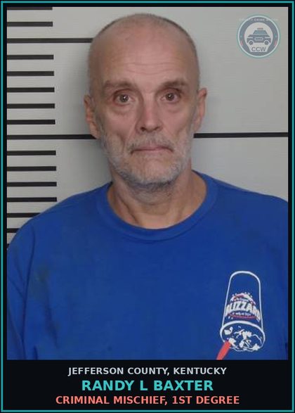 CCW arrest card for Randy L Baxter in Jefferson County: CRIMINAL MISCHIEF, 1ST DEGREE