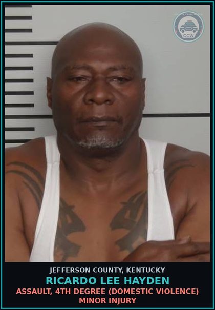 CCW arrest card for Ricardo Lee Hayden in Jefferson County: ASSAULT, 4TH DEGREE (DOMESTIC VIOLENCE) MINOR INJURY