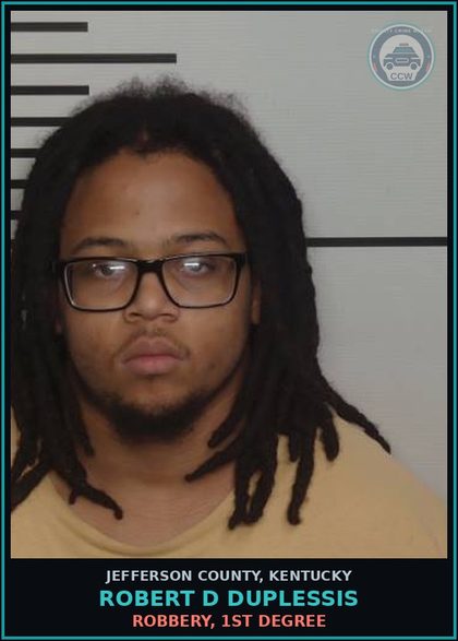 CCW arrest card for Robert D Duplessis in Jefferson County: ROBBERY, 1ST DEGREE