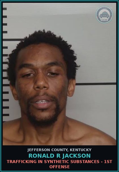 CCW arrest card for Ronald R Jackson in Jefferson County: POSS CONT SUB 1ST DEG 1ST OFF (COCAINE)
