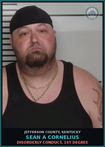 CCW arrest card for Sean A Cornelius in Jefferson County: TERRORISTIC THREATENING, 3RD DEGREE