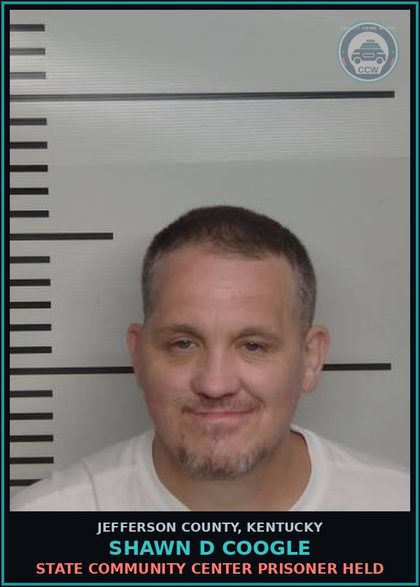 CCW arrest card for Shawn D Coogle in Jefferson County: STATE COMMUNITY CENTER PRISONER HELD