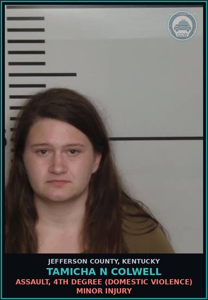 CCW arrest card for Tamicha N Colwell in Jefferson County: ASSAULT, 4TH DEGREE (DOMESTIC VIOLENCE) MINOR INJURY