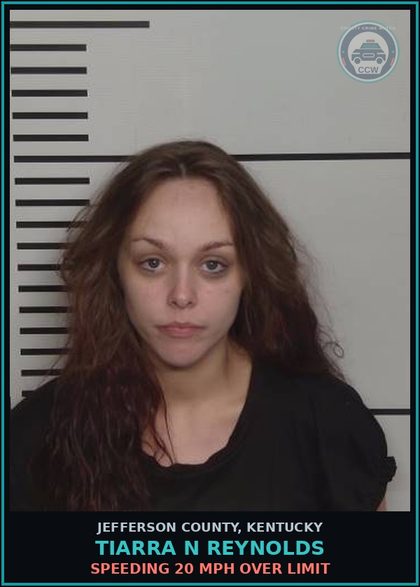 CCW arrest card for Tiarra N Reynolds in Jefferson County: SPEEDING 20 MPH OVER LIMIT