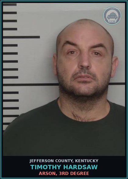 CCW arrest card for Timothy Hardsaw in Jefferson County: OPERATING ON SUS OR REV OPER LICENSE