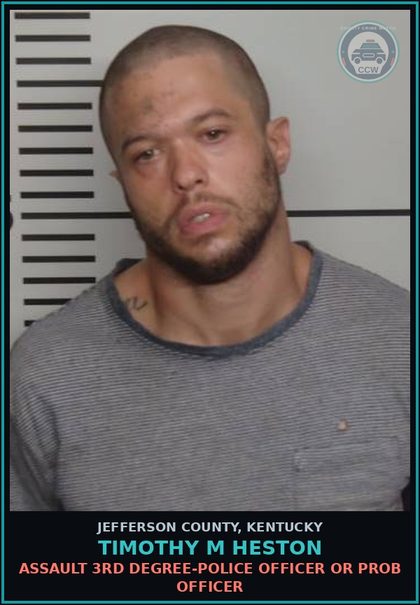 CCW arrest card for Timothy M Heston in Jefferson County: TBUT OR DISP SHOPLIFTING