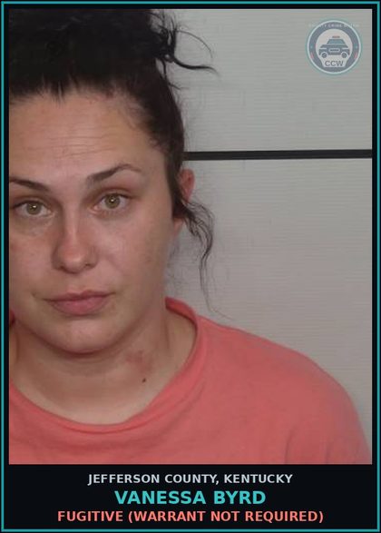 CCW arrest card for Vanessa Byrd in Jefferson County: FUGITIVE (WARRANT NOT REQUIRED)