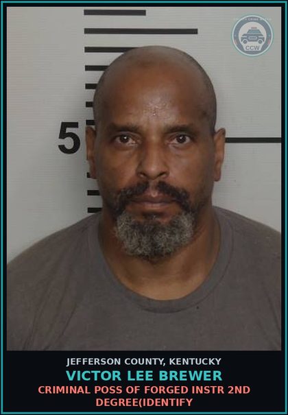 CCW arrest card for Victor Lee Brewer in Jefferson County: RECEIVING STOLEN PROPERTY $1,000 < $10,000