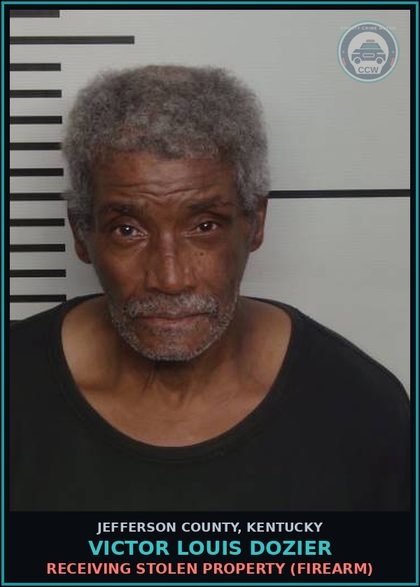 CCW arrest card for Victor Louis Dozier in Jefferson County: POSSESSION OF HANDGUN BY CONVICTED FELON