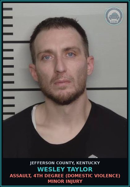 CCW arrest card for Wesley Taylor in Jefferson County: ASSAULT, 4TH DEGREE (DOMESTIC VIOLENCE) MINOR INJURY