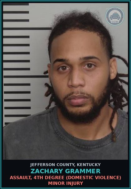 CCW arrest card for Zachary Grammer in Jefferson County: ASSAULT, 4TH DEGREE (DOMESTIC VIOLENCE) MINOR INJURY