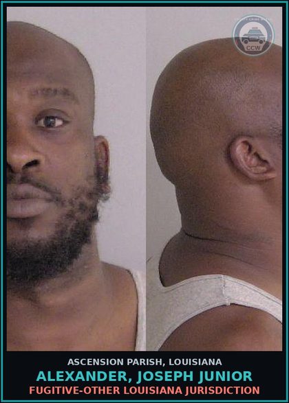 CCW arrest card for Alexander, Joseph Junior in Ascension Parish: Fugitive-Other Louisiana Jurisdiction