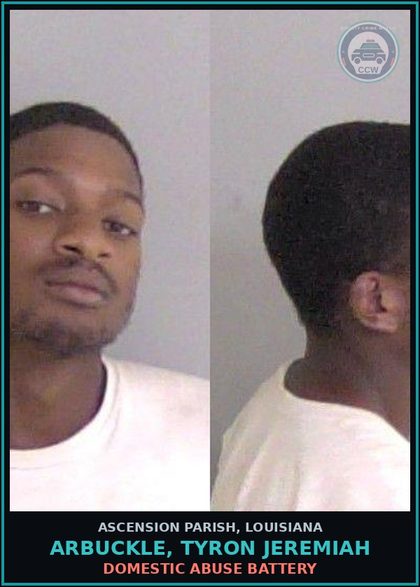 CCW arrest card for Arbuckle, Tyron Jeremiah in Ascension Parish: Possession of Canna less than 14 grams (Misdemeanor)