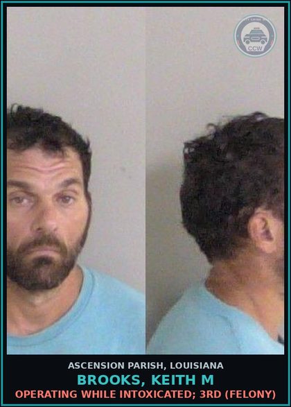 CCW arrest card for Brooks, Keith M in Ascension Parish: Security Required
