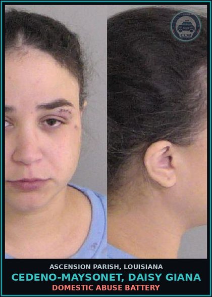 CCW arrest card for Cedeno-Maysonet, Daisy Giana in Ascension Parish: Domestic Abuse Battery