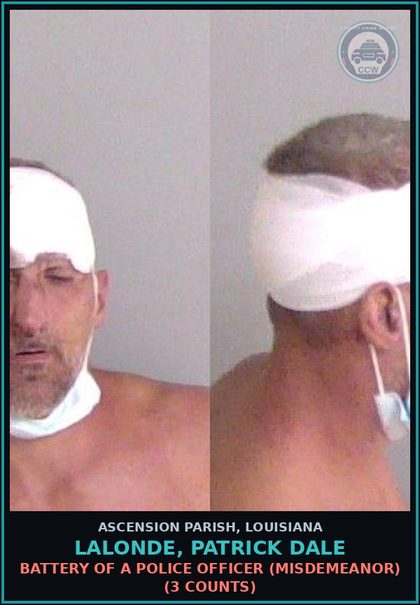 CCW arrest card for Lalonde, Patrick Dale in Ascension Parish: Disturbing the peace / Drunkenness