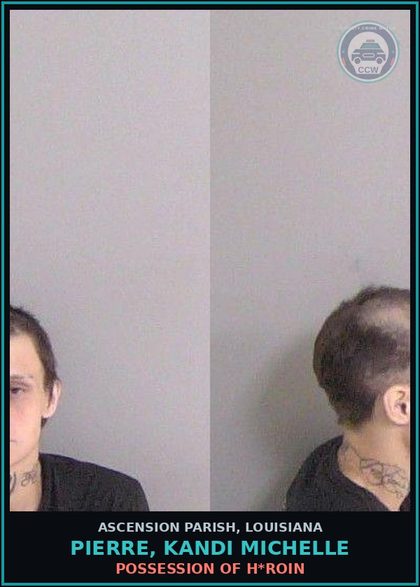 CCW arrest card for Pierre, Kandi Michelle in Ascension Parish: Failure to Appear-Bench Warrant