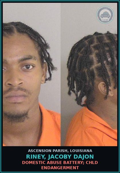 CCW arrest card for Riney, Jacoby Dajon in Ascension Parish: Violations of Protective Orders