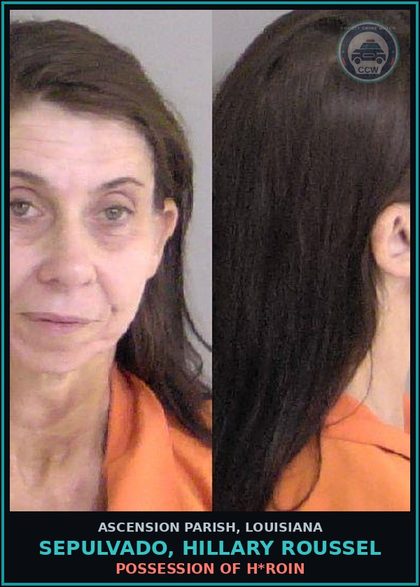 CCW arrest card for Sepulvado, Hillary Roussel in Ascension Parish: Failure to Appear-Bench Warrant