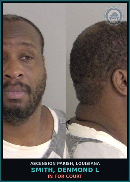 CCW arrest card for Smith, Denmond L in Ascension Parish: In For Court