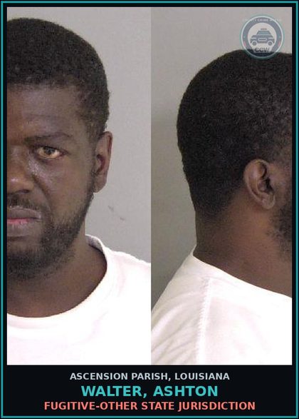 CCW arrest card for Walter, Ashton in Ascension Parish: FUGITIVE-OTHER STATE JURISDICTION