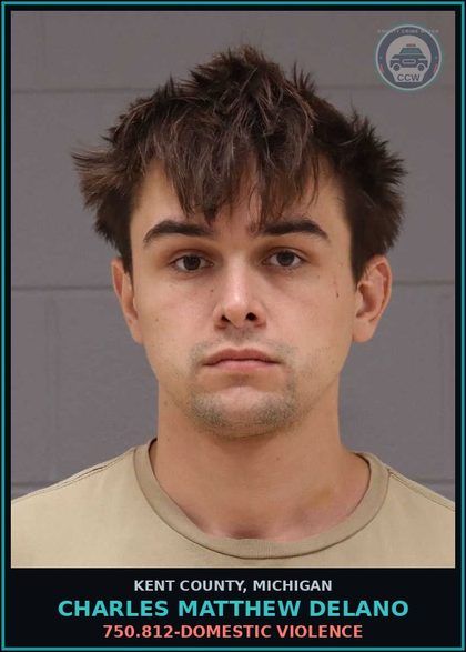 CCW arrest card for Charles Matthew Delano in Kent County: 750.812-DOMESTIC VIOLENCE