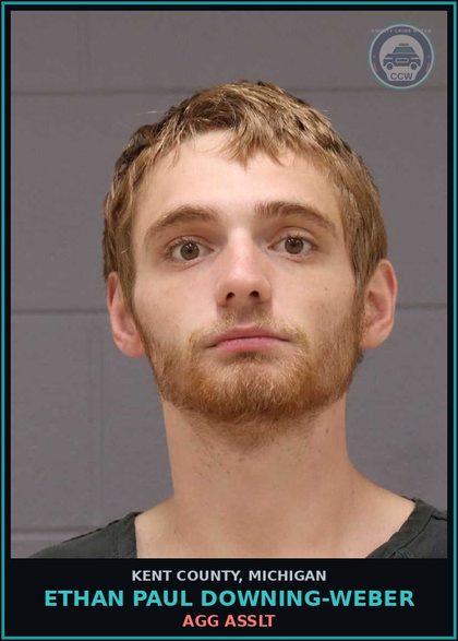 CCW arrest card for Ethan Paul Downing-Weber in Kent County: AGG ASSLT