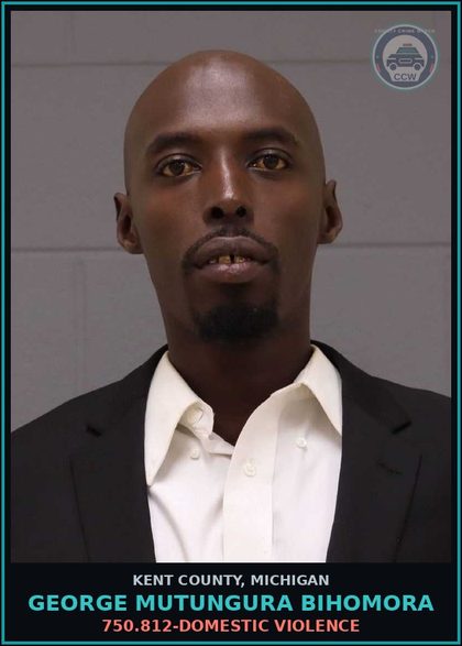 CCW arrest card for George Mutungura Bihomora in Kent County: 750.812-DOMESTIC VIOLENCE