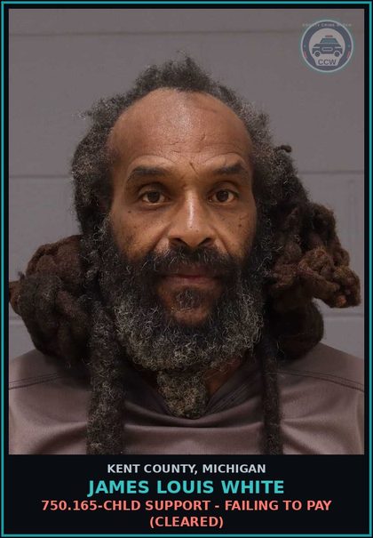 CCW arrest card for James Louis White in Kent County: 750.165-chld SUPPORT - FAILING TO PAY (Cleared)
