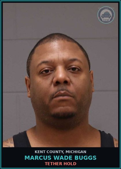 CCW arrest card for Marcus Wade Buggs in Kent County: TETHER HOLD