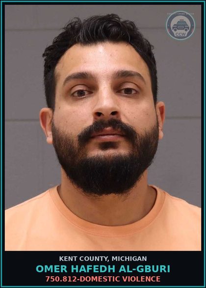CCW arrest card for Omer Hafedh Al-Gburi in Kent County: 750.812-DOMESTIC VIOLENCE