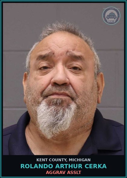 CCW arrest card for Rolando Arthur Cerka in Kent County: AGGRAV ASSLT