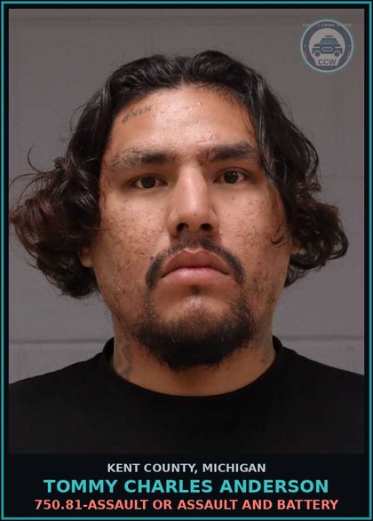 CCW arrest card for Tommy Charles Anderson in Kent County: 750.81-ASSAULT OR ASSAULT AND BATTERY