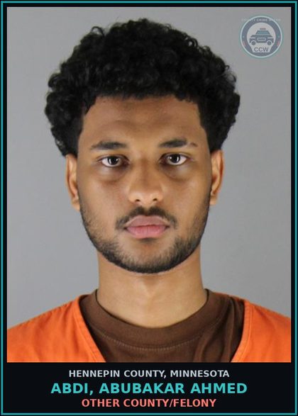 CCW arrest card for ABDI, ABUBAKAR AHMED in Hennepin County: OTHER COUNTY/FELONY