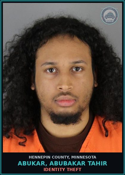 CCW arrest card for ABUKAR, ABUBAKAR TAHIR in Hennepin County: IDENTITY THEFT