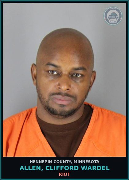 CCW arrest card for ALLEN, CLIFFORD WARDEL in Hennepin County: RIOT