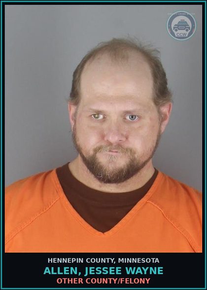 CCW arrest card for ALLEN, JESSEE WAYNE in Hennepin County: TRAFFIC-DL-DRIVING AFTER CANCELLATION-INIMICAL TO PUBLIC SAFETY