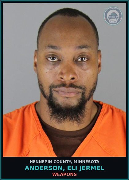 CCW arrest card for ANDERSON, ELI JERMEL in Hennepin County: WEAPONS