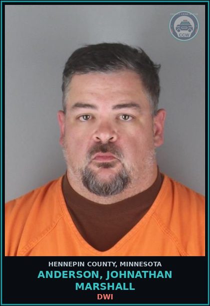 CCW arrest card for ANDERSON, JOHNATHAN MARSHALL in Hennepin County: DWI