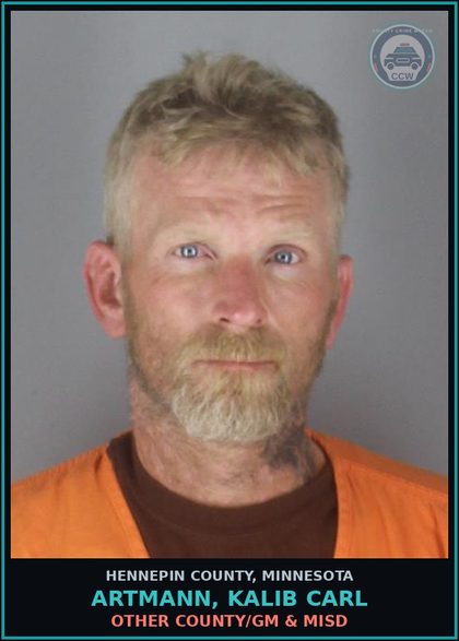 CCW arrest card for ARTMANN, KALIB CARL in Hennepin County: OTHER COUNTY/GM & MISD