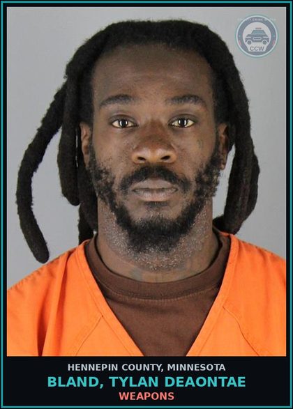 CCW arrest card for BLAND, TYLAN DEAONTAE in Hennepin County: WEAPONS