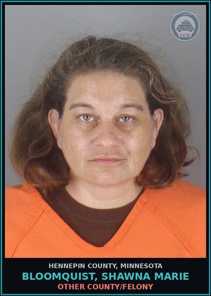 CCW arrest card for BLOOMQUIST, SHAWNA MARIE in Hennepin County: OTHER COUNTY/FELONY