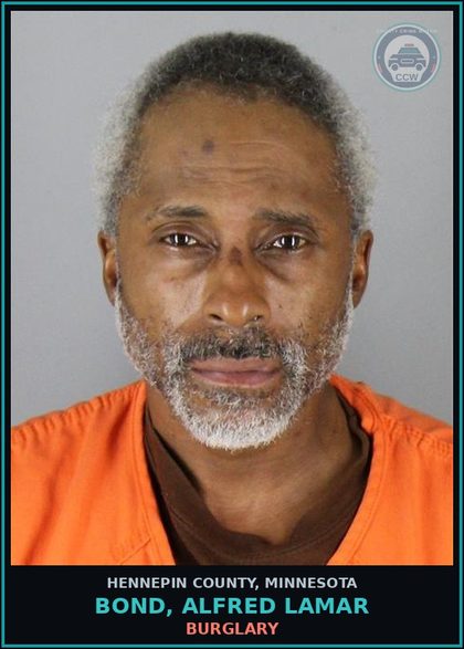 CCW arrest card for BOND, ALFRED LAMAR in Hennepin County: BURGLARY