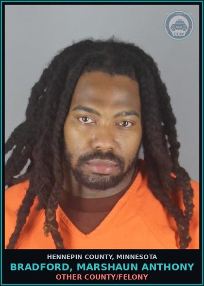 CCW arrest card for BRADFORD, MARSHAUN ANTHONY in Hennepin County: OTHER COUNTY/FELONY