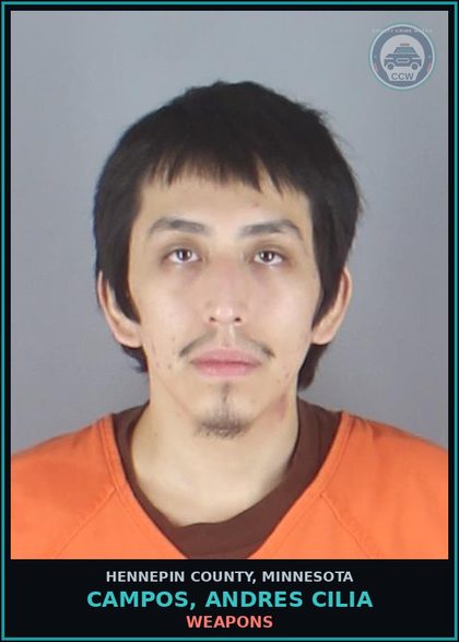 CCW arrest card for CAMPOS, ANDRES CILIA in Hennepin County: WEAPONS