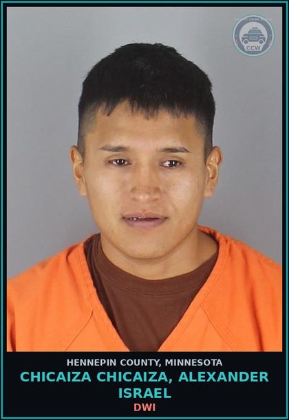 CCW arrest card for CHICAIZA CHICAIZA, ALEXANDER ISRAEL in Hennepin County: DWI