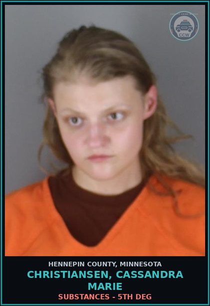 CCW arrest card for CHRISTIANSEN, CASSANDRA MARIE in Hennepin County: DRUGS - 5TH DEG